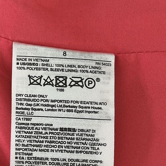BR Linen Peplum Jacket Elegant Coral Size 8 NWOT - Picture 11 of 11